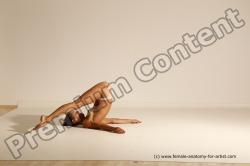 Nude Gymnastic poses Woman White Moving poses Slim long brown Dynamic poses Pinup